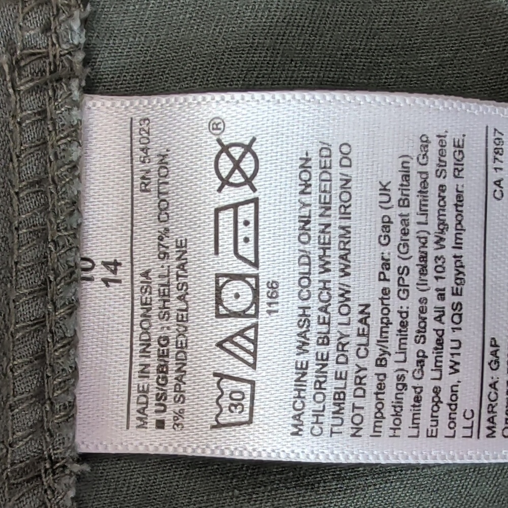 Gap "Gap for Good" Girlfriend Khaki Camouflage Pants 10 Green Pockets - Picture 6 of 15